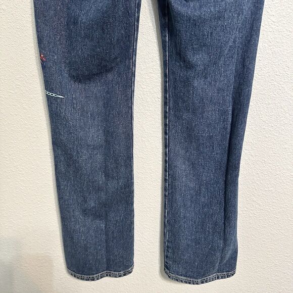 R.V.T. Jean Co Size 9/10 Womens Juniors Jeans Blue Straight Leg Embroidered Y2K - Picture 7 of 16